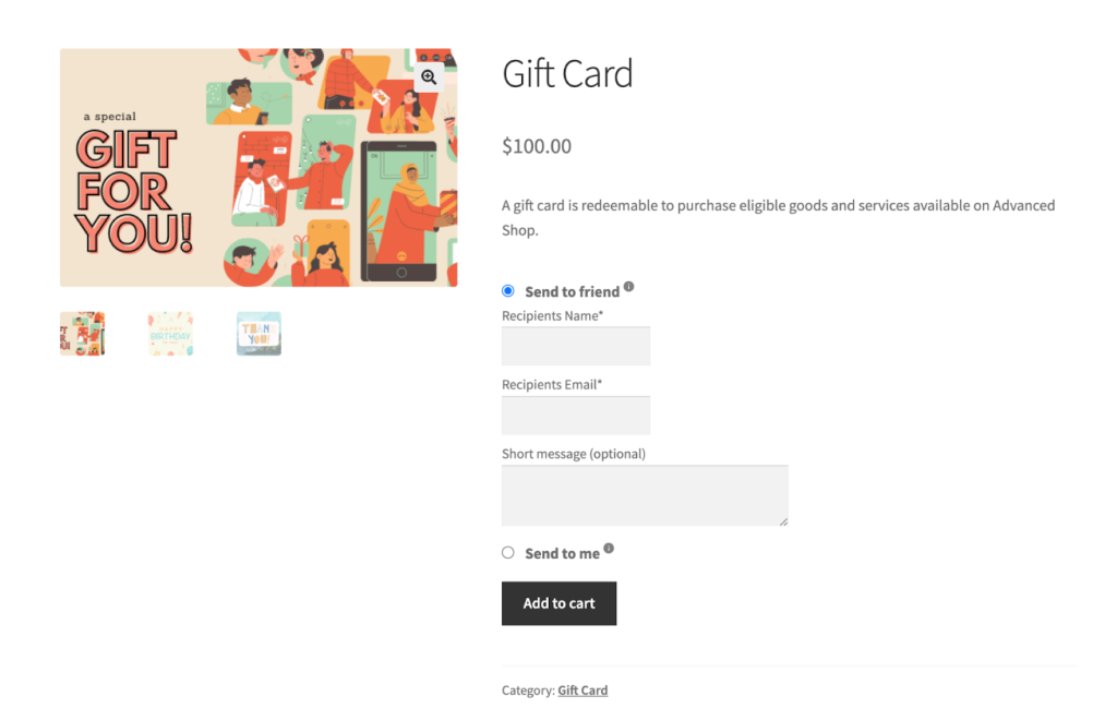 gift-card1 - 高度なクーポン Information needed to process gift cards