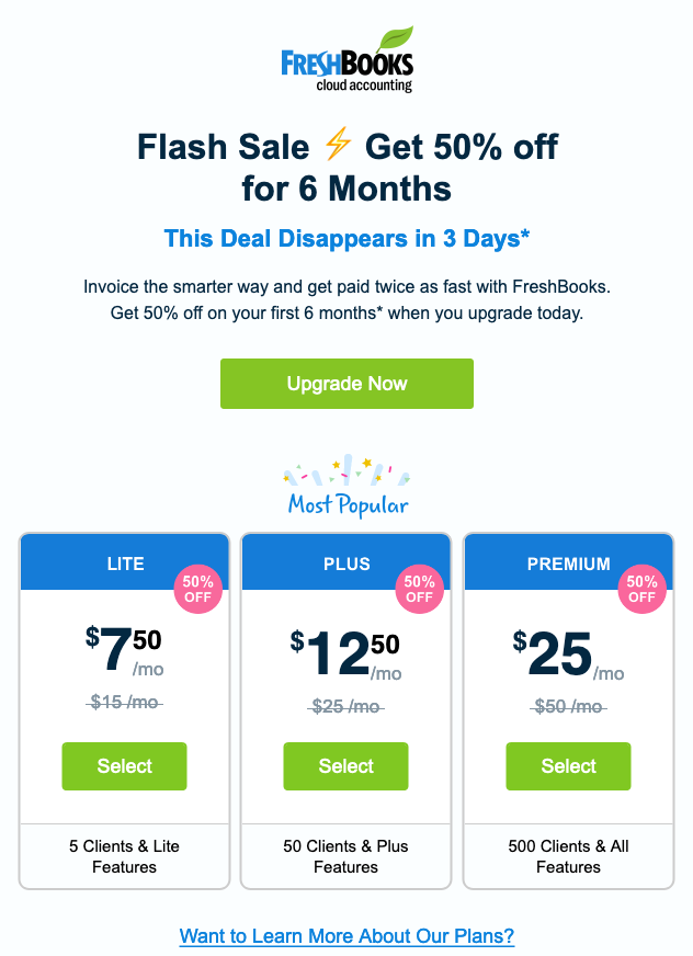 fresh-books-limited-time-offer-example - アドバンスドクーポン Time Limited Offer Example
