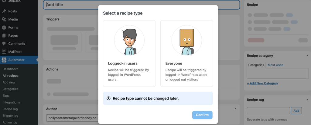 usuarios registrados - Cupones avanzados Select logged-in users for your automated recipe
