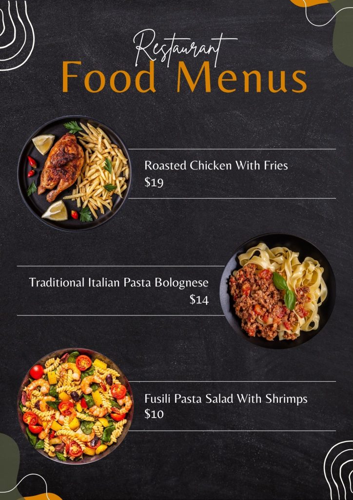 Black-Elegant-Restaurant-Food-Menu - Cupons Avançados Pricing Order Example