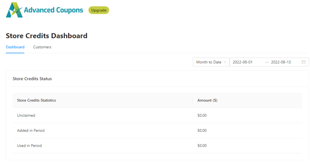 Advanced-Coupons-credit - 高級優惠券 Advanced Coupons Store Credit vs refund Dashboard