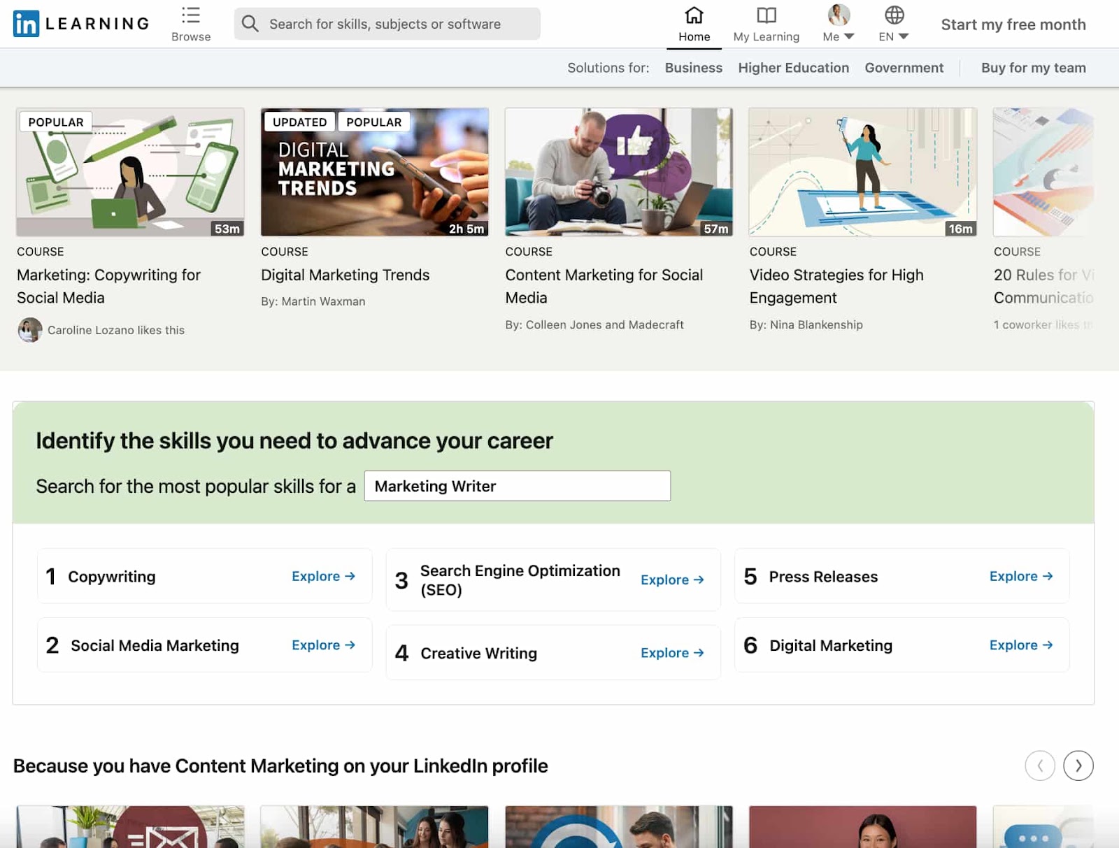 corso di marketing online: linkedin learning