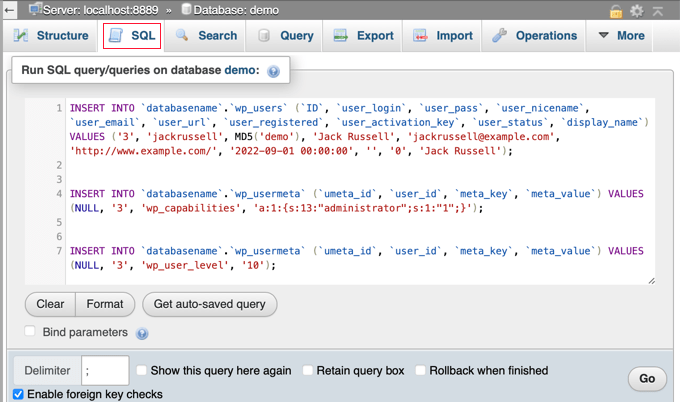 Legen Sie diese SQL-Abfrage in Ihrer Datenbank ab