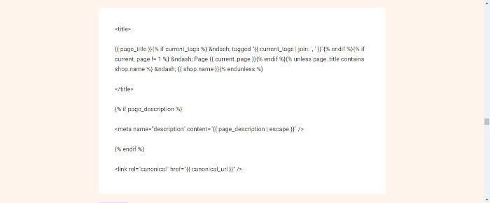 Kanonische Tags in Shopify implementieren.