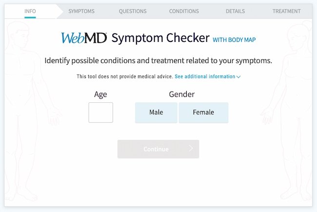 Contoh formulir web: WebMD