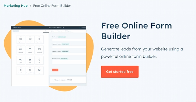 Alat formulir web: HubSpot