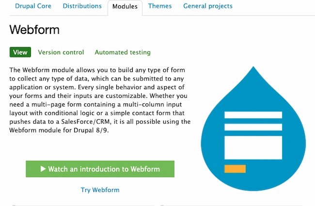 Alat formulir web: Drupal