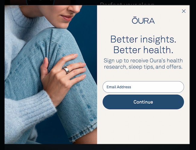 Contoh formulir web: Oura