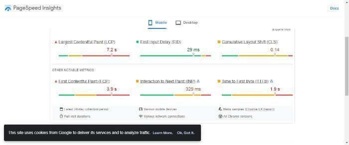 Alat ekstensi Chrome SEO Pagespeed Insight.