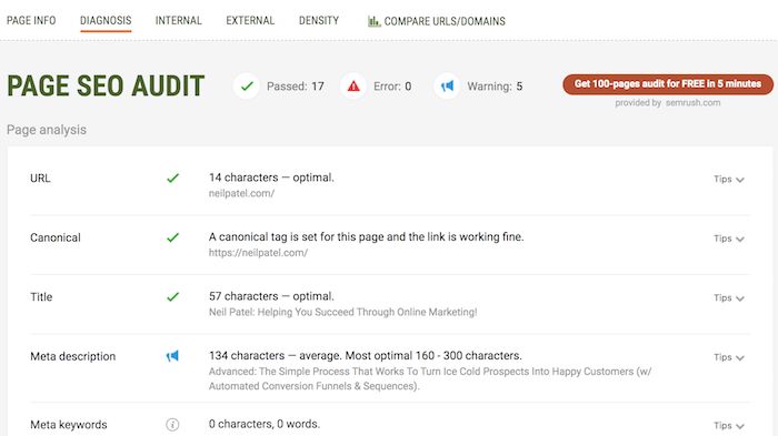 Alat audit SEO halaman ekstensi SEO Chrome SEOquake.