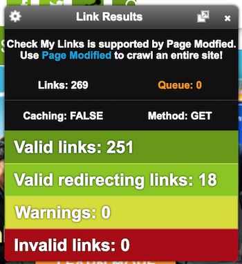 Periksa alat ekstensi Chrome SEO Link Saya.