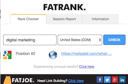 Alat ekstensi Chrome SEO Fatrank.