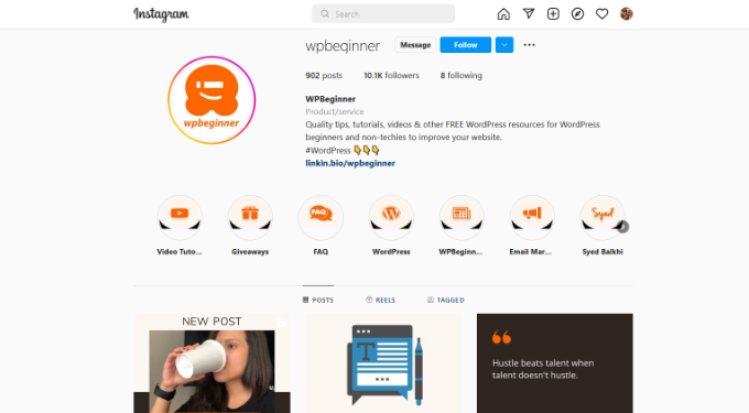 ملف تعريف Instagram Instagram preview