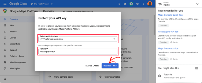 Защитите свой ключ API