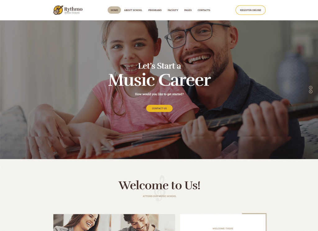Rythmo - Tema WordPress Sekolah Seni & Musik