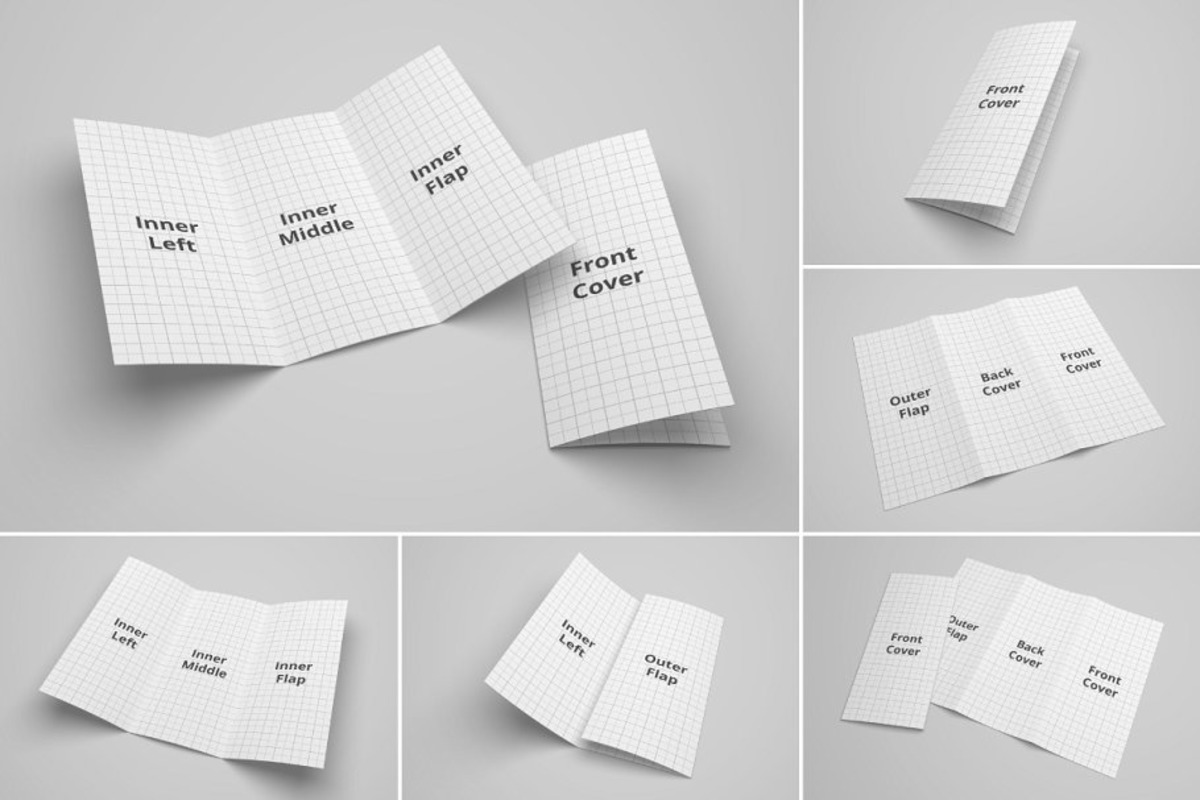 Maqueta de PSD de folleto tríptico de carta de EE. UU.