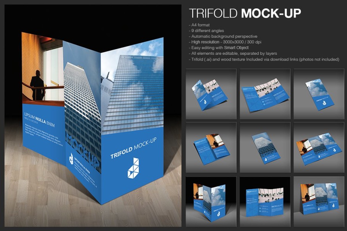 Maqueta de folleto tríptico diseñada profesionalmente