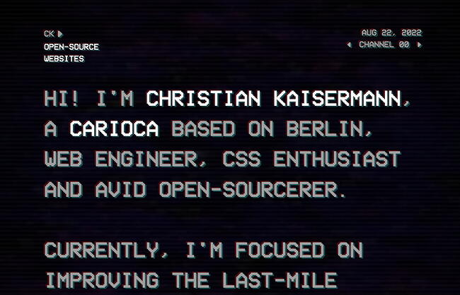 cele mai bune exemple de site-uri web personale: christian kaisermann