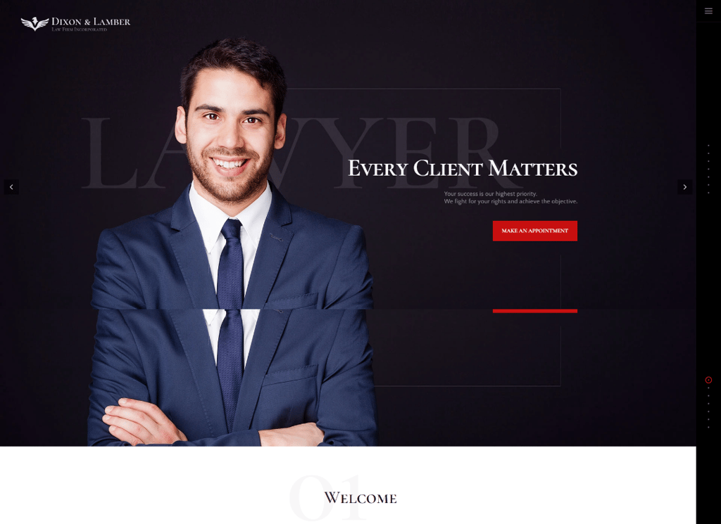 Dixon & Lamber - 法律事務所の WordPress テーマ