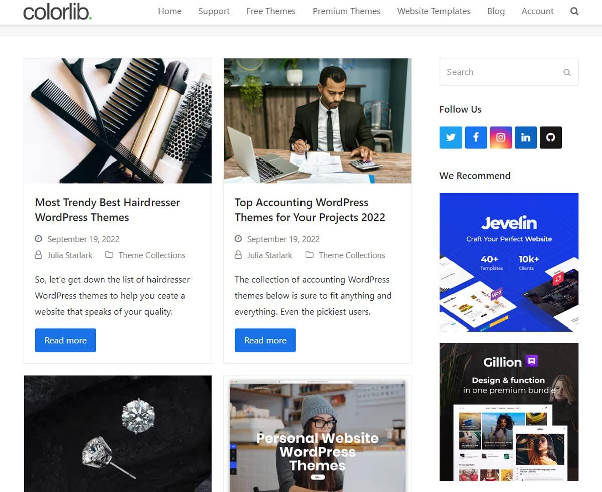 الصفحة الرئيسية Colorlib