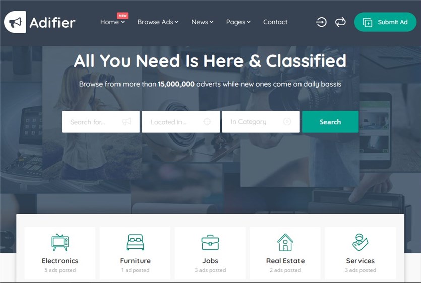 Adifier 분류 광고 WordPress 테마