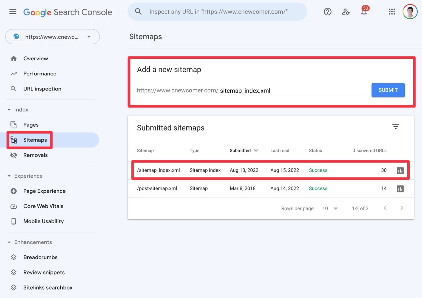 Invia la mappa del sito a Google Search Console per migliorare la SEO di WordPress
