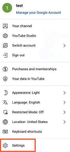 如何創建 YouTube 頻道第二步：導航到 YouTube 設置
