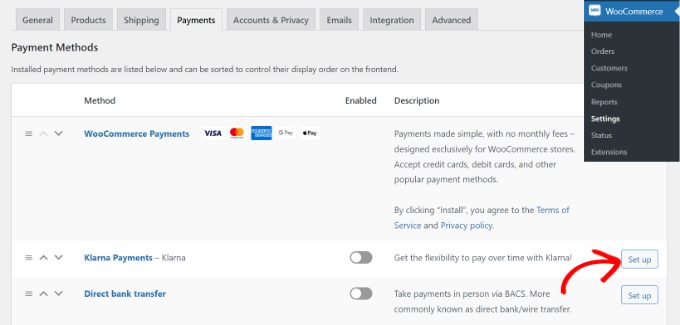 قم بإعداد مدفوعات Klarna في WooCommerce
