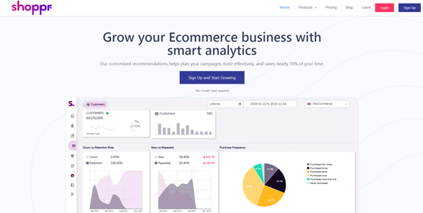 Page de destination de Shoppr