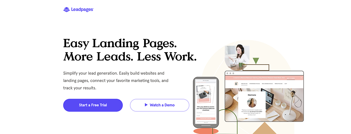 WordPress ランディング ページ プラグイン LeadPages