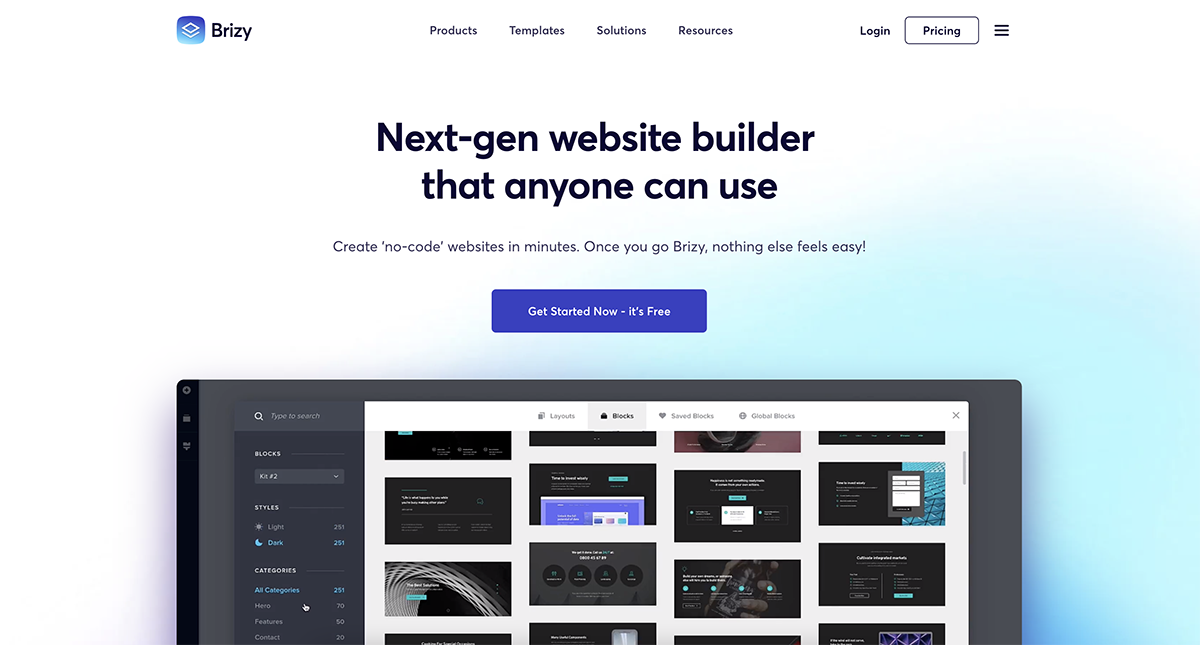 WordPress ランディング ページ プラグイン Brizy