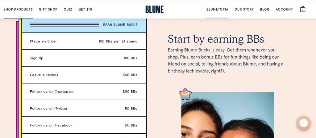 برنامج الولاء blume - كوبونات متقدمة Blume loyalty program.