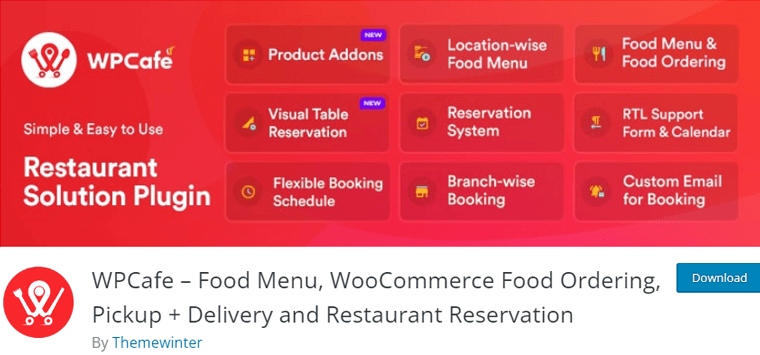 WPCafe - 餐廳的最佳 WordPress 插件