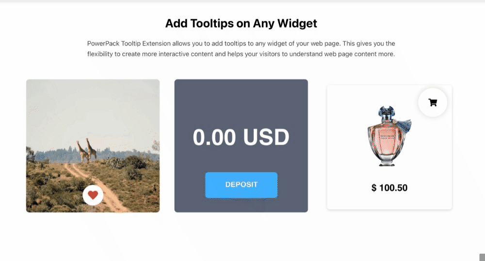 Caracteristica powerpack tooltip pentru elementor