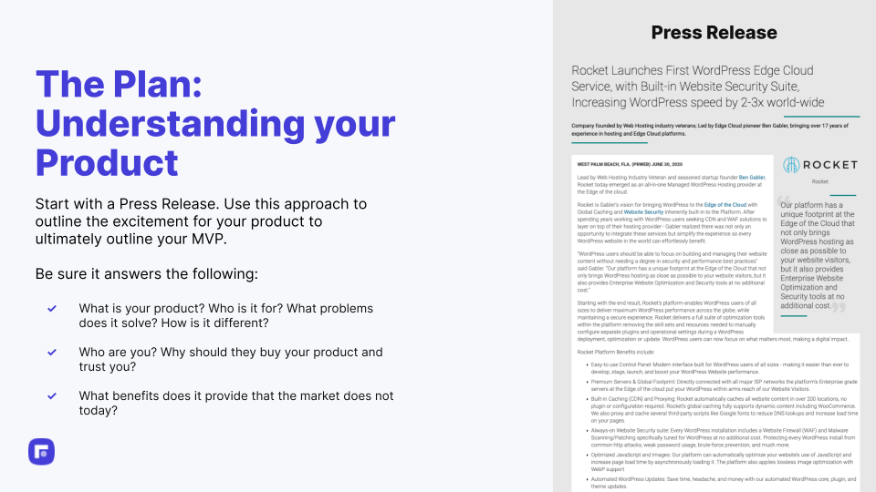 Come Rocket.net ci ha fatto il bootstrap verso $ 1MM ARR e oltre 4 Defining your MVP as a new company that started with a Press Release that defined the Rocket.net mission statement