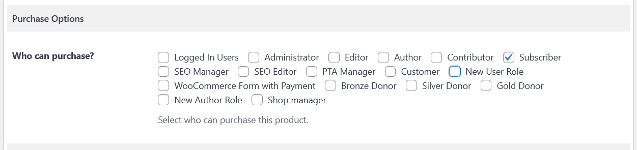WooCommerce 用戶特定產品 - 允許的用戶角色