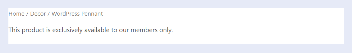 WooCommerce 私人產品受限消息