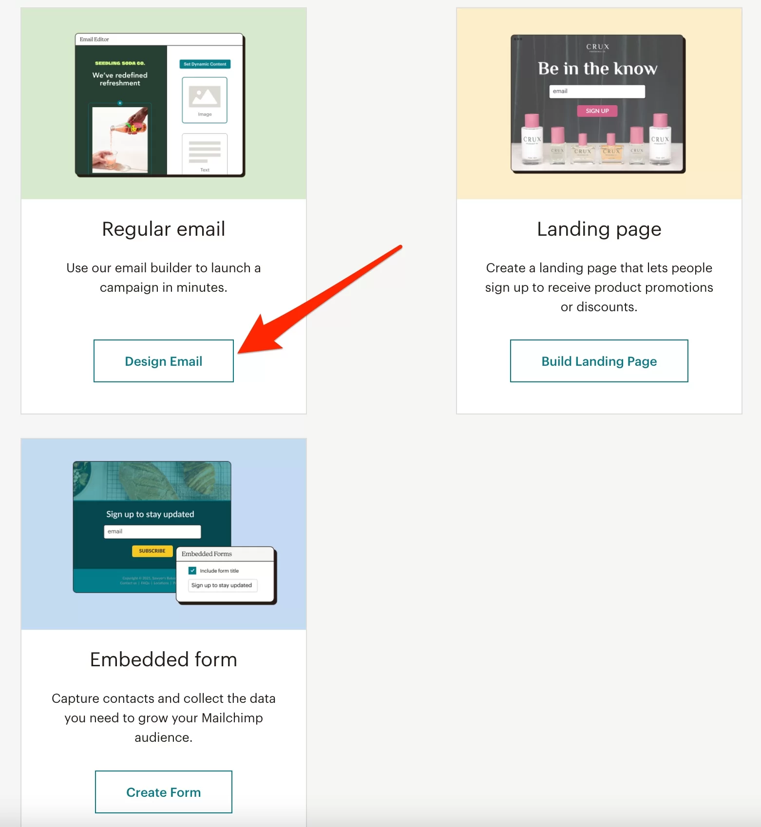 Mailchimp が提供するテンプレート。