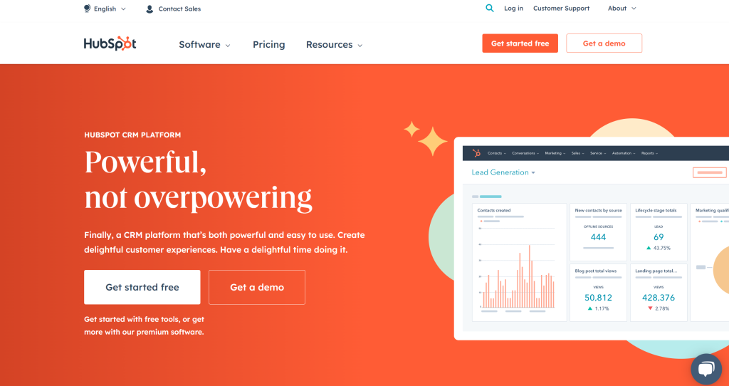 Hubspot のランディング ページ