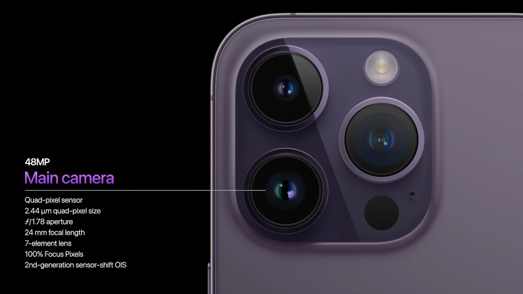 Câmera traseira de 48 megapixels Apple, iPhone 14 com Photonic Engine