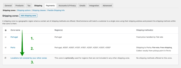 WooCommerce 配送ゾーンの一致順