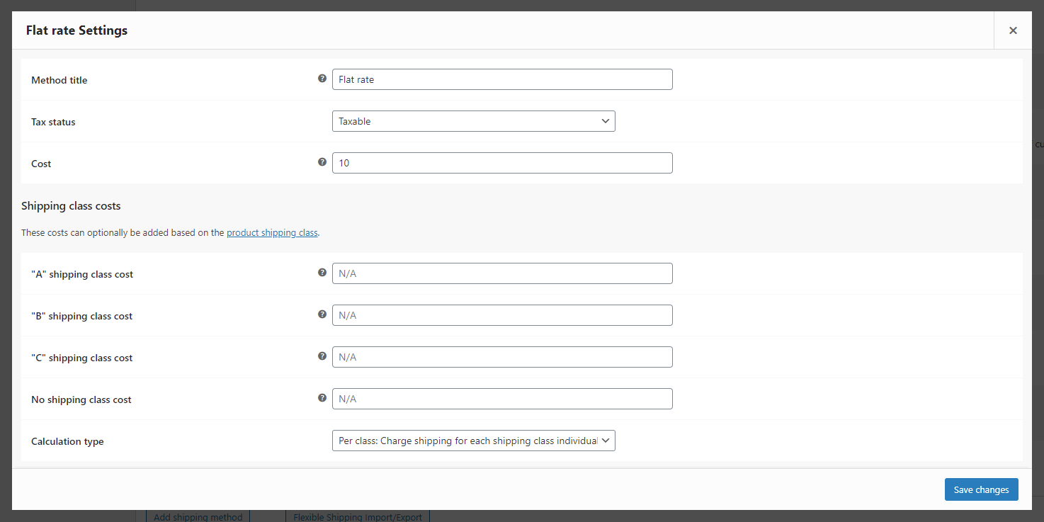 frete de taxa fixa no WooCommerce