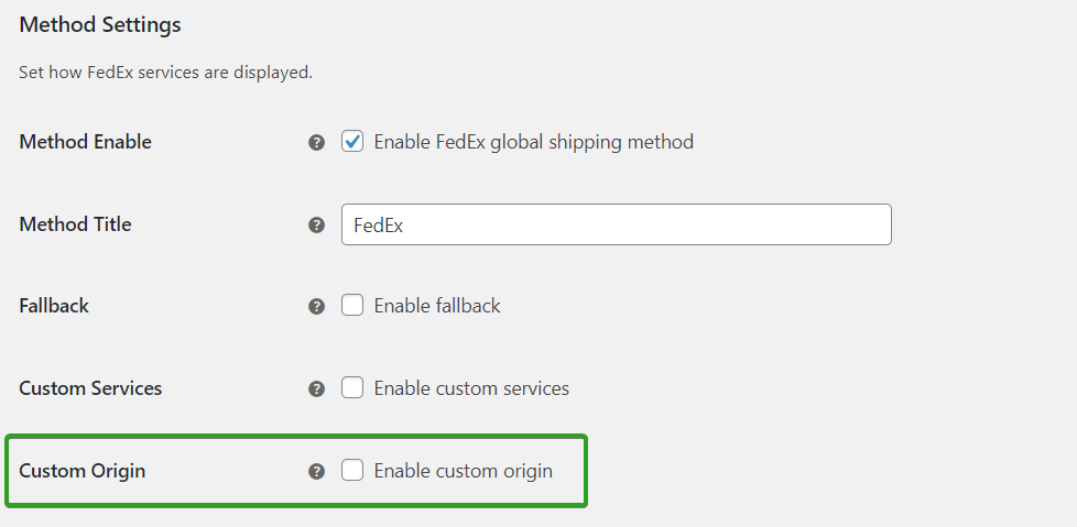 أصل مخصص لـ FedEx WooCommerce