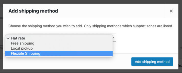 WooCommerce Adicionar janela de método de envio