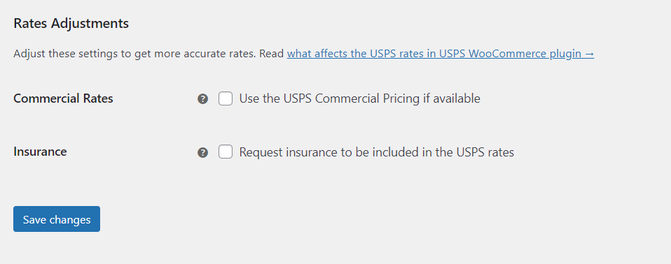 Setări suplimentare pentru metoda de expediere USPS