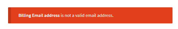 Error: dirección de correo electrónico no válida