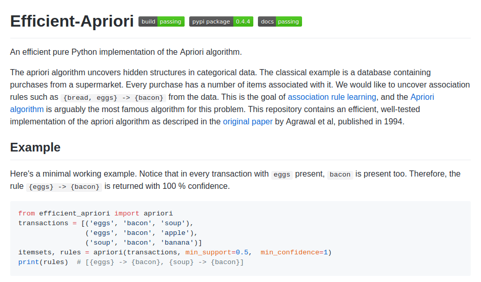 Algorytm Apriori - 用 jezyku Python 實現