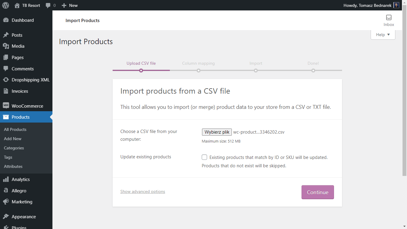 Produk Impor WooCommerce - fungsionalitas bawaan
