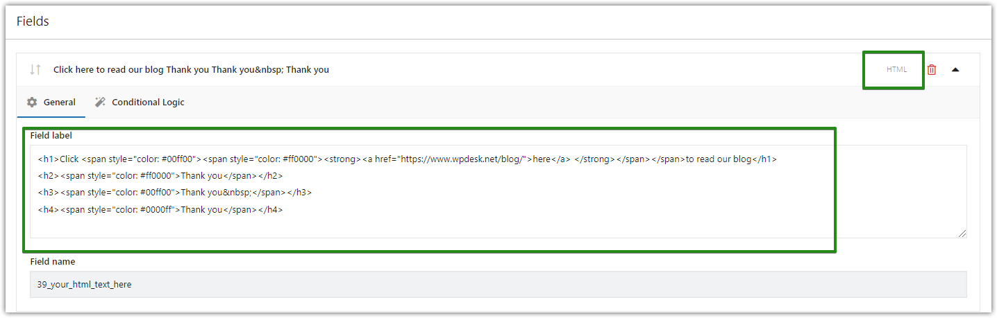 WooCommerce ürün sayfasını özelleştirin: HTML metin alanı alanı etiketi