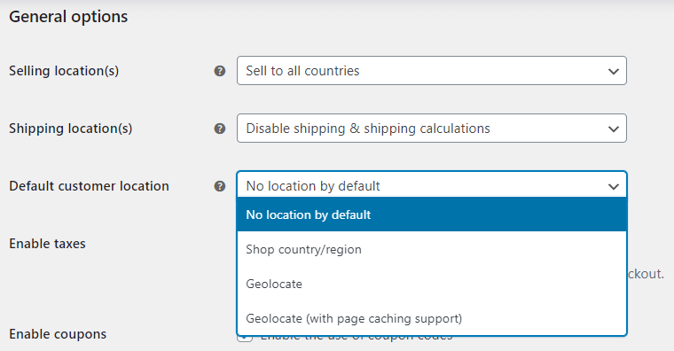موقع عميل WooCommerce الافتراضي